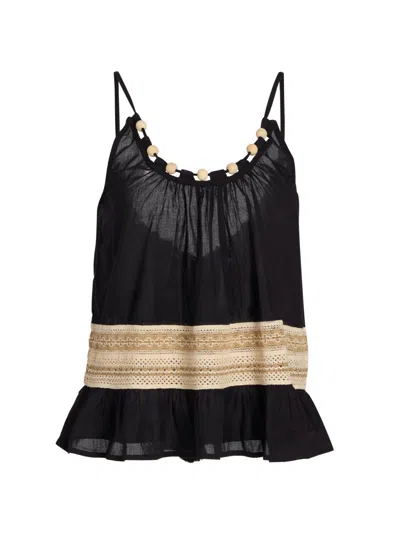 Ramy Brook Women's Kiersten Cotton Cover-up Tank In Black