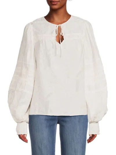 Ramy Brook Women's Kyle Puff Sleeve Peasant Blouse In Ivory