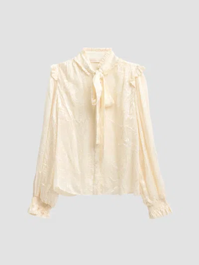 Ramy Brook Women's Lana Feather Trim Wool-blend Top In Neutral