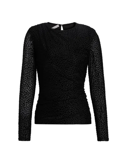 Ramy Brook Women's Larry Polka Dot Top In Black