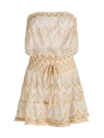 Ramy Brook Women's Lauryn Chevron-knit Cover-up Minidress In Neutral