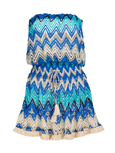 Ramy Brook Women's Lauryn Chevron-knit Cover-up Minidress In Multi