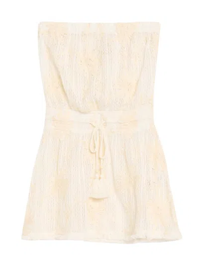 Ramy Brook Lauryn Embroidered Coverup Mini Dress In White