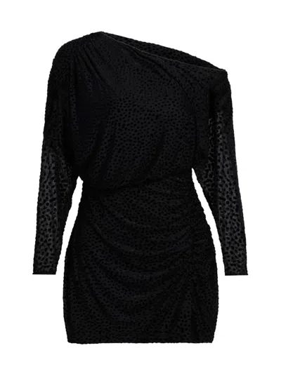 Ramy Brook Women's Lawrence Polka Dot One-shoulder Minidress In Black