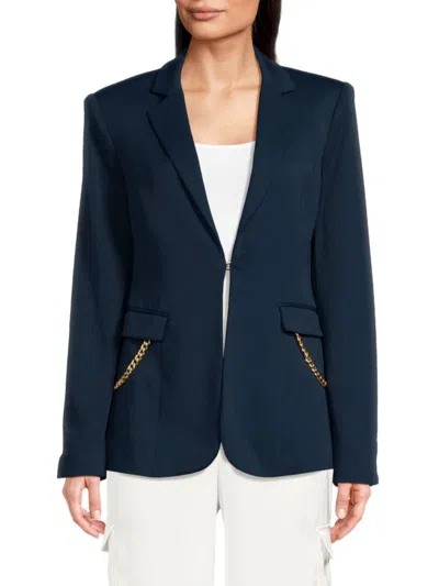 Ramy Brook Women's Leilani Chain Trim Blazer In Navy