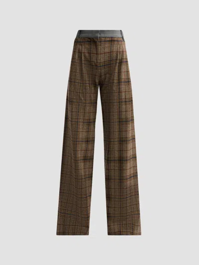 Ramy Brook Women's Leslie Plaid Wide-leg Pants In Brown
