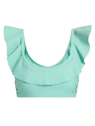 Ramy Brook Letty Ruffle Bikini Top In Green