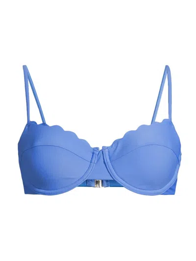 Ramy Brook Women's Leyla Scalloped Underwire Bikini Top In Blue