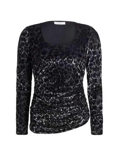 Ramy Brook Rosaline Short Sleeve Knit Top In Platinum Jacquard In Multi