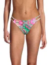 Ramy Brook Women's Lisa Bikini Bottom In Palm Green Multi