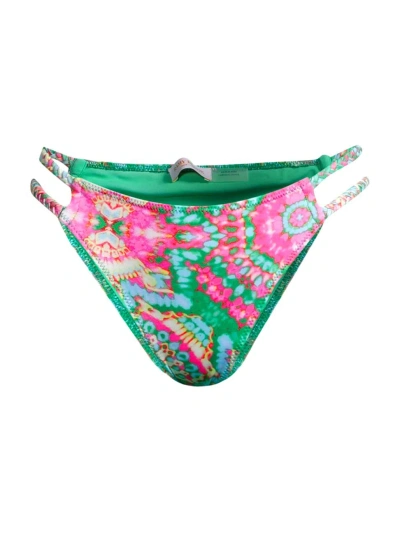 Ramy Brook Women's Lisa Bikini Bottom In Palm Green Multi