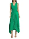 Ramy Brook Livia V-neck Midi Dress In Sea Green