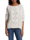 Ramy Brook Lucille Rhinestone Sweater In Ivory Combo