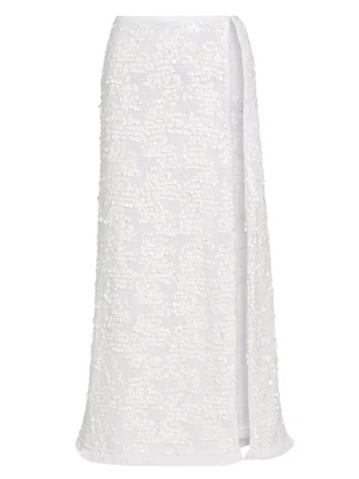 Ramy Brook Women's Lucille Sequin-embellished Cotton Cover-up Maxi Skirt In Neutral