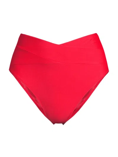 Ramy Brook Women's Luella High-waist Bikini Bottom In Flame