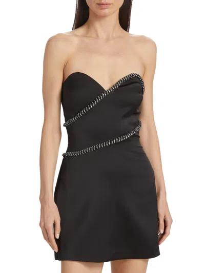 Ramy Brook Women's Lyla Strapless Beaded Minidress In Black