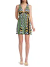 Ramy Brook Women's Lyra Abstract Knit Minidress In Green Multicolor
