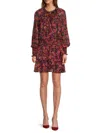 Ramy Brook Women's Mabel Floral Tiered Minidress In Soiree Red
