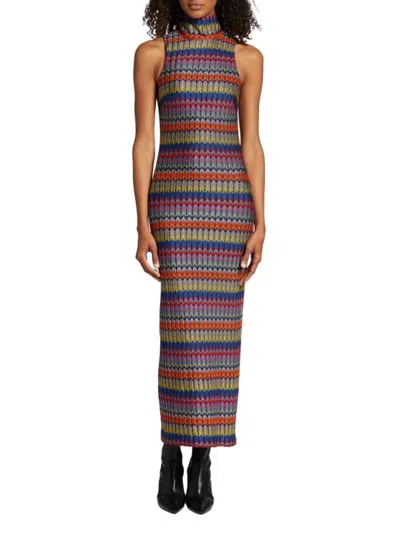 Ramy Brook Women's Madilyn Chevron-knit Maxi Dress In Multi Combo Chevron Rib