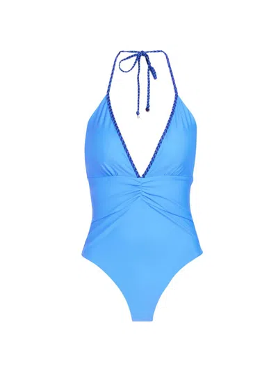 Ramy Brook Women's Madison Halterneck One-piece Swimsuit In Blue