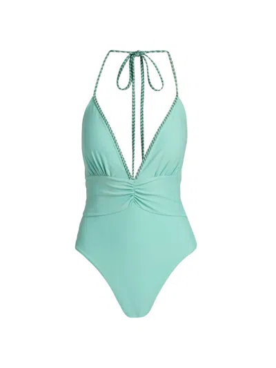 Ramy Brook Women's Madison V-neck One-piece Swimsuit In Green
