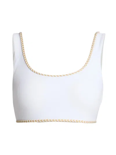 Ramy Brook Women's Maeve Braided-trim Bikini Top In White