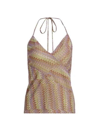 Ramy Brook Mallie Metallic Lurex Knit Tank Top In Multi
