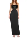 Ramy Brook Mariah Sequin Bodice Strapless Column Gown In Black