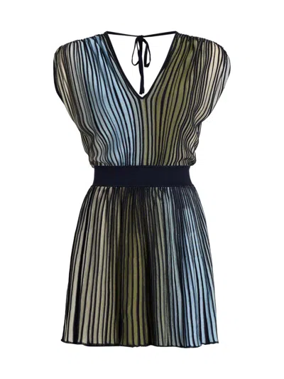 Ramy Brook Marisol Ombre Knit Mini Dress In Black