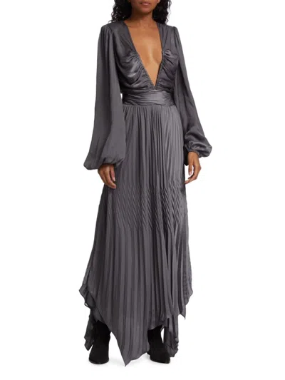 Ramy Brook Women's Marley Long-sleeve Maxi Dress In Slate Grey
