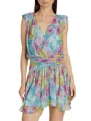 Ramy Brook Women's Matilda Watercolor Minidress In Lime Multi