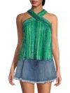 Ramy Brook May Halter Neck Sleeveless Top In Meadow Green
