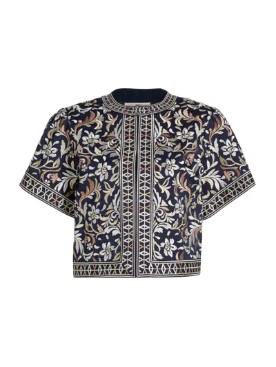 Ramy Brook Women's Maya Embroidered Stretch-cotton Jacket In Neutral