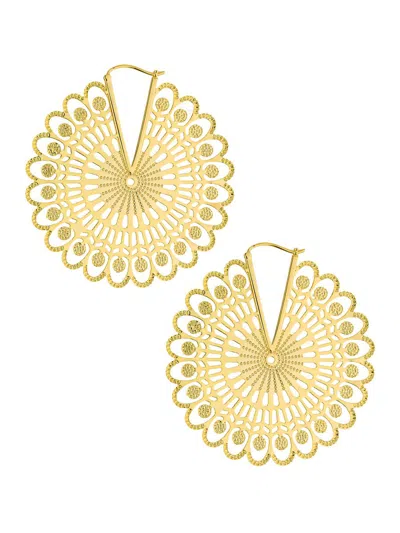 Ramy Brook Women's Medallion Filagree Diya Goldtone Drop Earrings In Pink