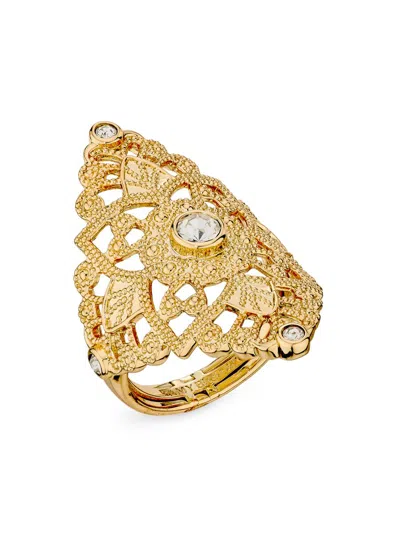 Ramy Brook Women's Medallion Filagree Laya Goldtone & Cubic Zirconia Ring