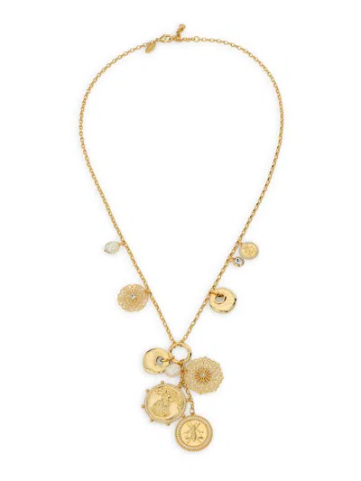 Ramy Brook Women's Medallion Filagree Selena Goldtone Stainless Steel & Cubic Zirconia Charm Necklace In Pattern