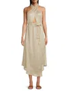 Shop Ramy Brook Women's Megan Belted Midi-dress In Gold