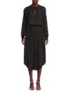 Ramy Brook Women's Misty Lace Blouson Midi-dress In Black