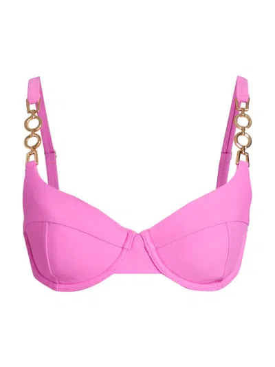 Ramy Brook Mona Seamed Underwire Bikini Top In Pink