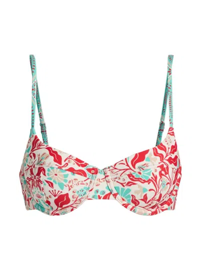 Ramy Brook Mona Print Underwire Swim Top In Neutral
