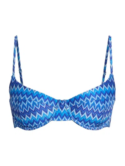 Ramy Brook Wave Mona Underwire Bikini Top In Blue