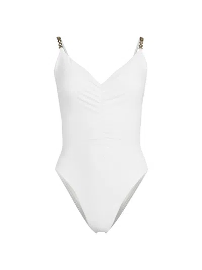 Ramy Brook Women's Monique Ruched One-piece Swimsuit In White