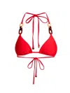 Ramy Brook Nancy Ring Triangle Bikini Top In Red