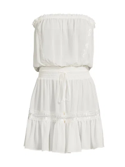 Ramy Brook Women's Natalia Eyelet Strapless Cover-up Minidress In White