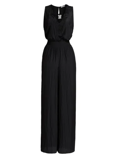 Ramy Brook Women's Nayeli Lace-trimmed Jumpsuit In Black