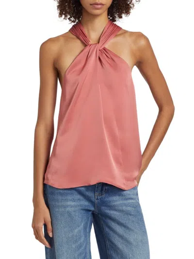Ramy Brook Women's Nell Satin Halter Top In Pink