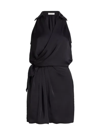 Ramy Brook Nettie Sleeveless Side Tie Minidress In Black