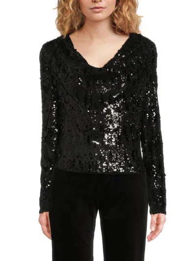 Ramy Brook Women's Nicole Sequined Top In Black