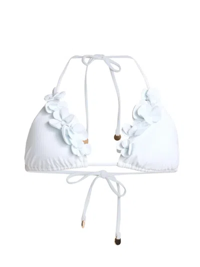 Ramy Brook Women's Nikoleta 3d Flower Triangle Bikini Top In White