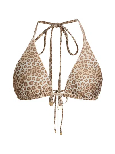 Ramy Brook Women's Nikoleta Leopard Print Triangle Bikini Top In Multi